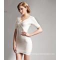 The Ladys White Bandage Dress with a Short Sleeved Dress